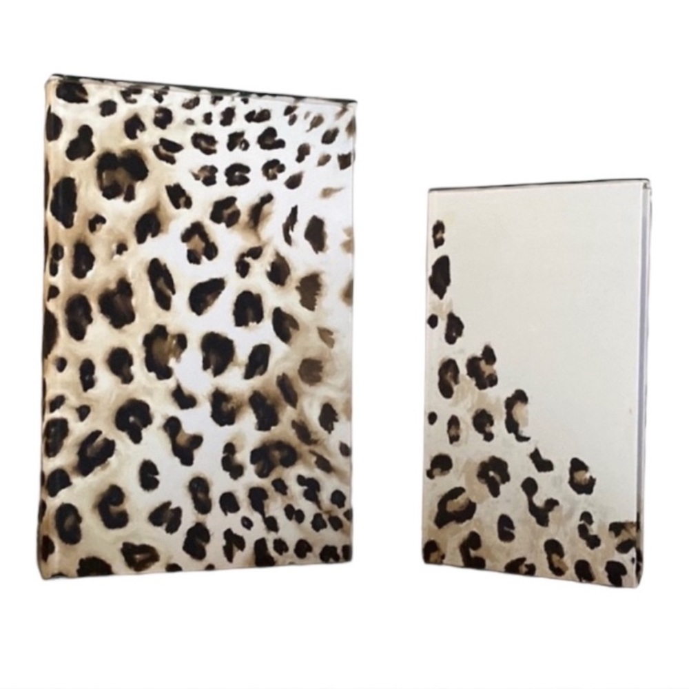 Hobby Lobby Leopard Brown White Canvas 2 piece Storage Book